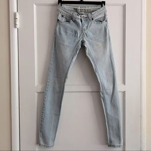 Blue asphalt light blue jeans